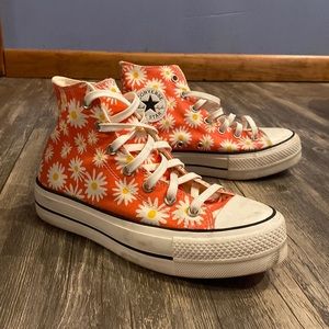 Limited Edition Daisy Converse Platform Hightops